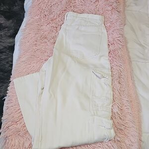 White Cargo Pants - Neutral White